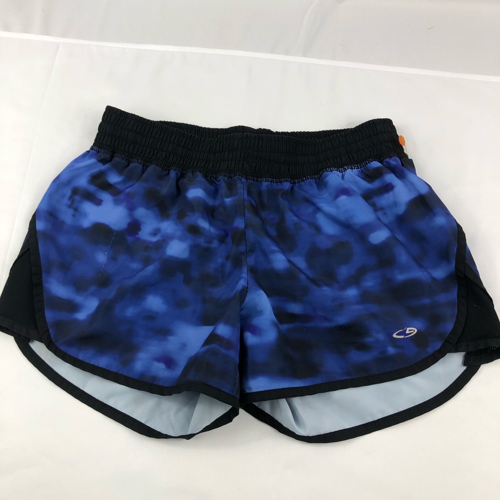 Champion women’s athletic shorts.size S blue and black tie-dye large stretchy